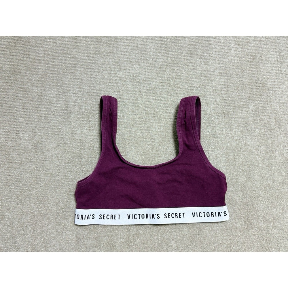New‎ Victoria's Secret Sports Bralette Logo Band Burgundy Small